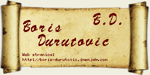 Boris Durutović vizit kartica